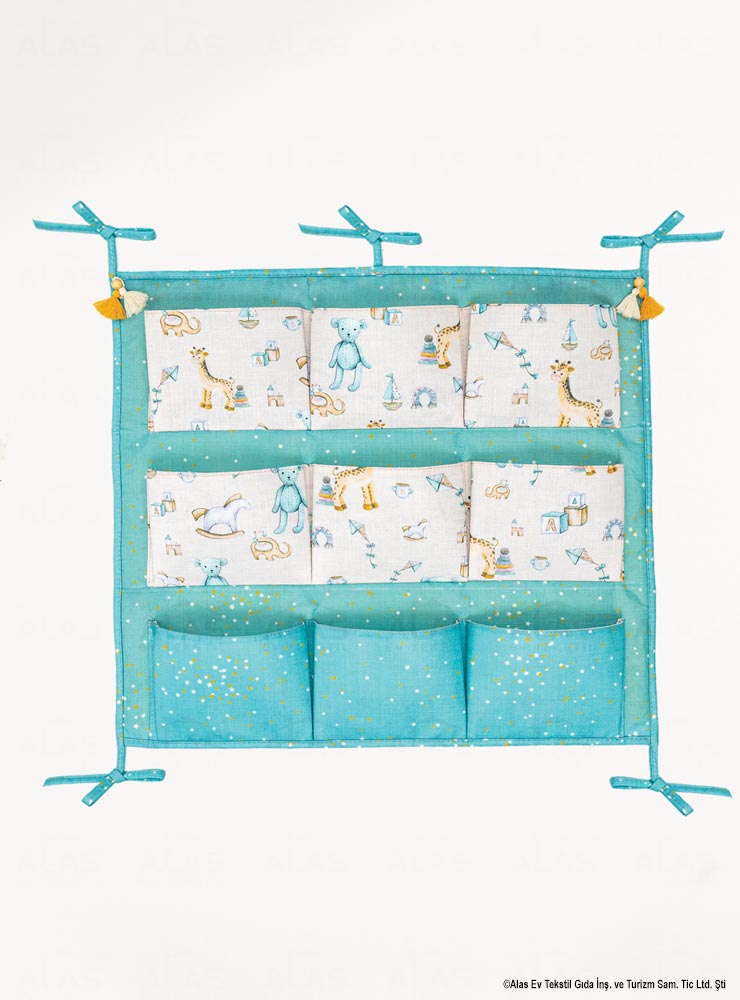 Baby Crib Side Organizer with 9 Pockets